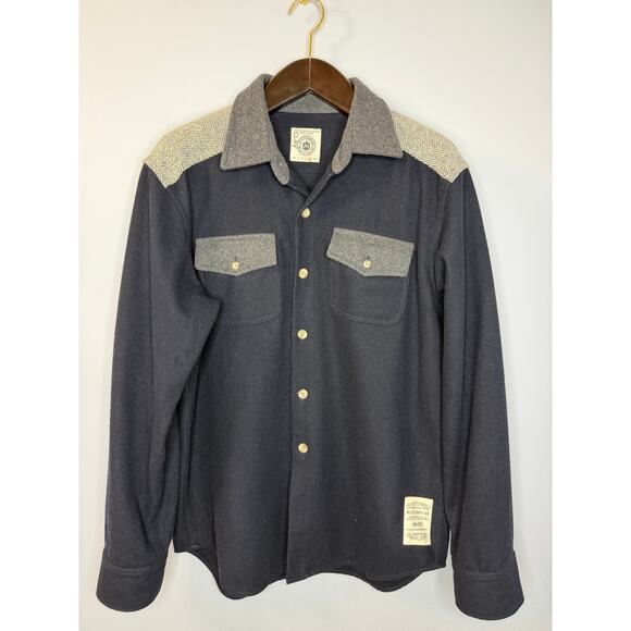 Muttonhead Wool Field Shirt Jacket Blue Men's XL Outdoor